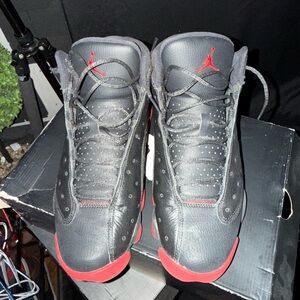 Jordan Men's Black and Red High-Top Sneakers